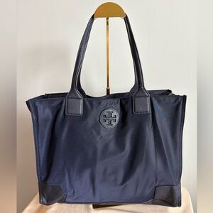 Tory Burch Navy Nylon Tote Bag